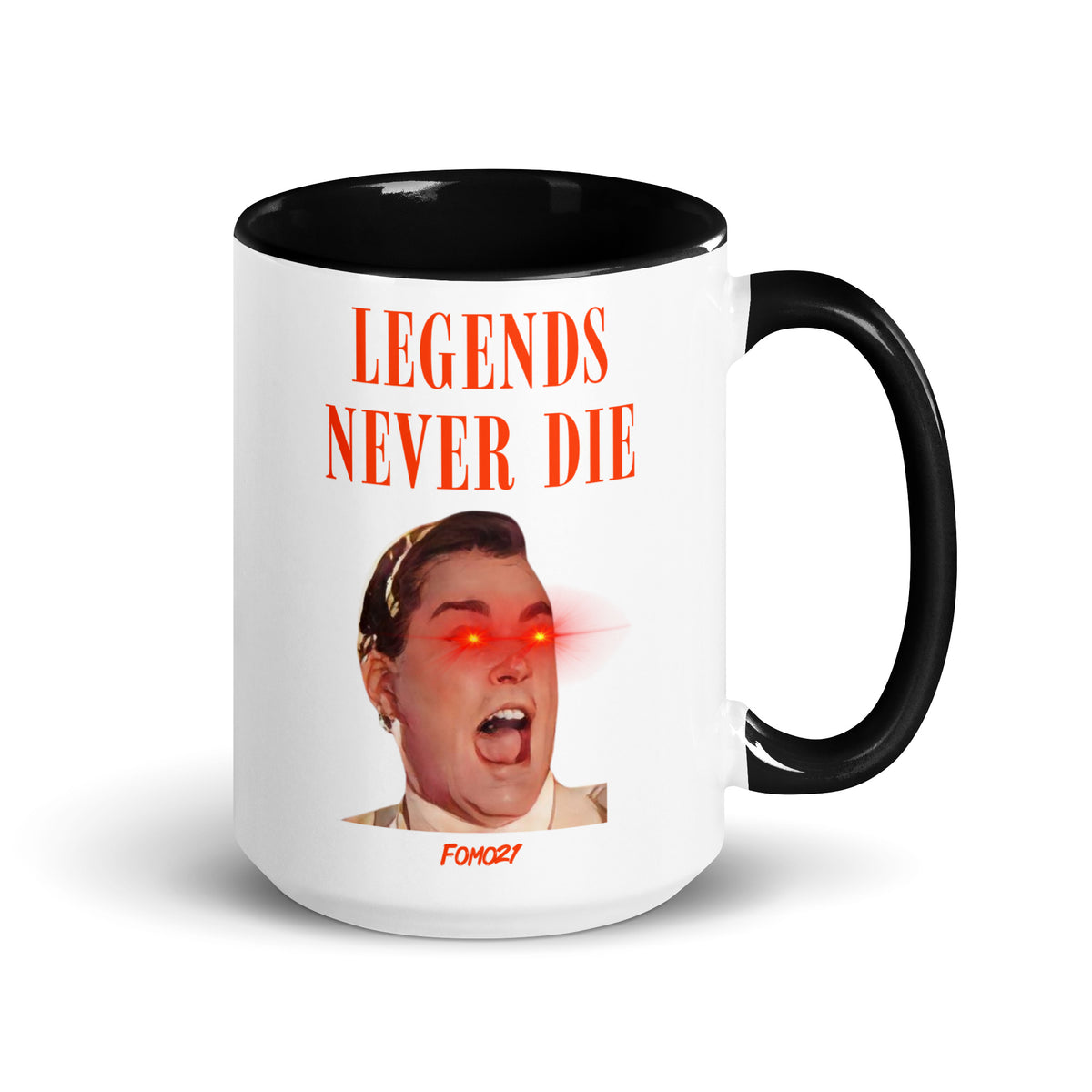 Legends Never Die Bitcoin White Coffee Mug - fomo21