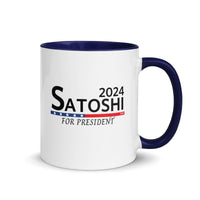 Load image into Gallery viewer, Satoshi For President 2024 (Black Lettering) Bitcoin Coffee Mug - fomo21
