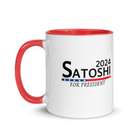Load image into Gallery viewer, Satoshi For President 2024 (Black Lettering) Bitcoin Coffee Mug - fomo21
