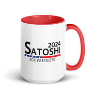 Load image into Gallery viewer, Satoshi For President 2024 (Black Lettering) Bitcoin Coffee Mug - fomo21
