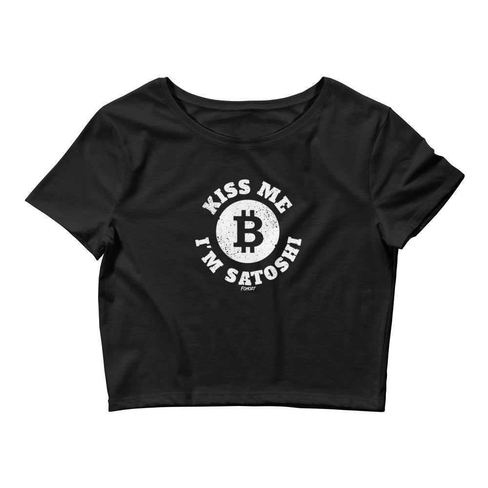 Kiss Me I'm Satoshi Bitcoin Women’s Crop Top - fomo21