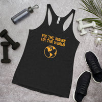 Load image into Gallery viewer, Fix The Money Fix The World 2 Bitcoin Women’s Tank Top - fomo21
