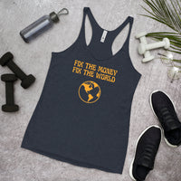 Load image into Gallery viewer, Fix The Money Fix The World 2 Bitcoin Women’s Tank Top - fomo21
