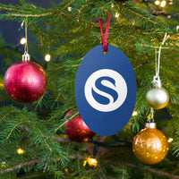 Load image into Gallery viewer, Swan Bitcoin Wooden Christmas Ornament - fomo21
