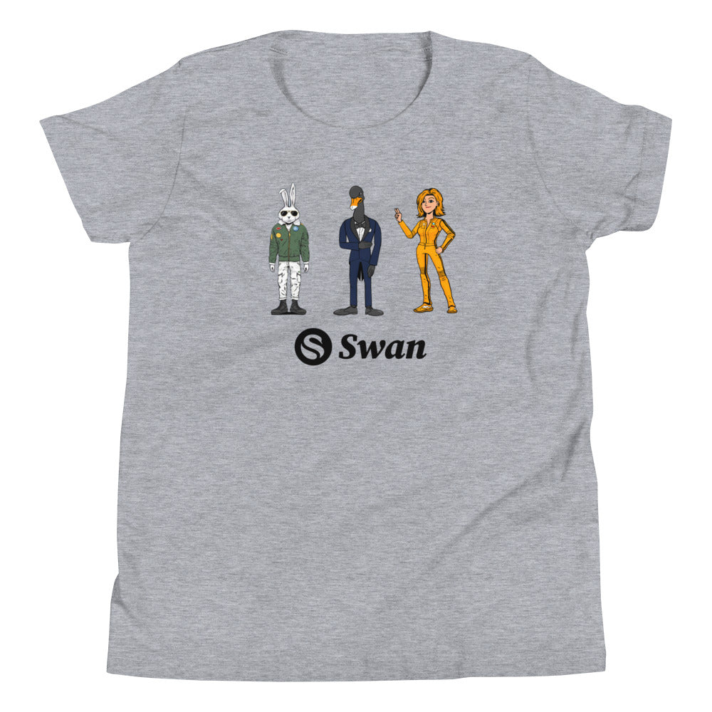 Swan Cartoon Bitcoin Youth T-Shirt - fomo21