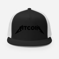 Load image into Gallery viewer, Bitcoin Rocks (Black Embroidery) 5 Panel Snapback Trucker Hat - fomo21
