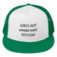 Load image into Gallery viewer, Girls Just Wanna Have Bitcoin! Trucker Hat - fomo21
