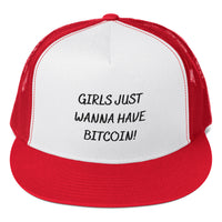 Load image into Gallery viewer, Girls Just Wanna Have Bitcoin! Trucker Hat - fomo21
