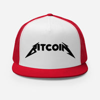 Load image into Gallery viewer, Bitcoin Rocks (Black Embroidery) 5 Panel Snapback Trucker Hat - fomo21
