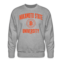 Load image into Gallery viewer, Nakamoto State University (Orange) Bitcoin Crewneck Sweatshirt - fomo21
