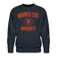 Load image into Gallery viewer, Nakamoto State University (Orange) Bitcoin Crewneck Sweatshirt - fomo21

