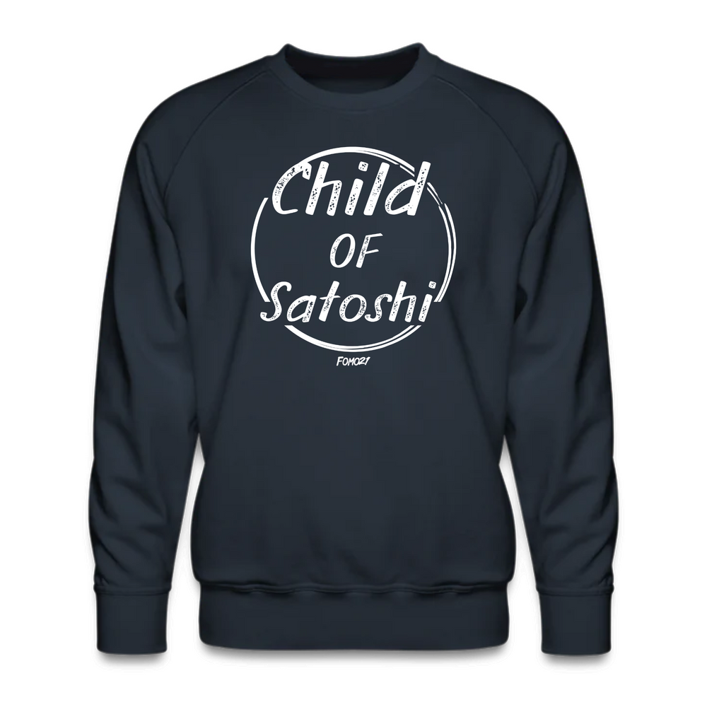 Child Of Satoshi (White Lettering) Bitcoin Crewneck Sweatshirt - fomo21