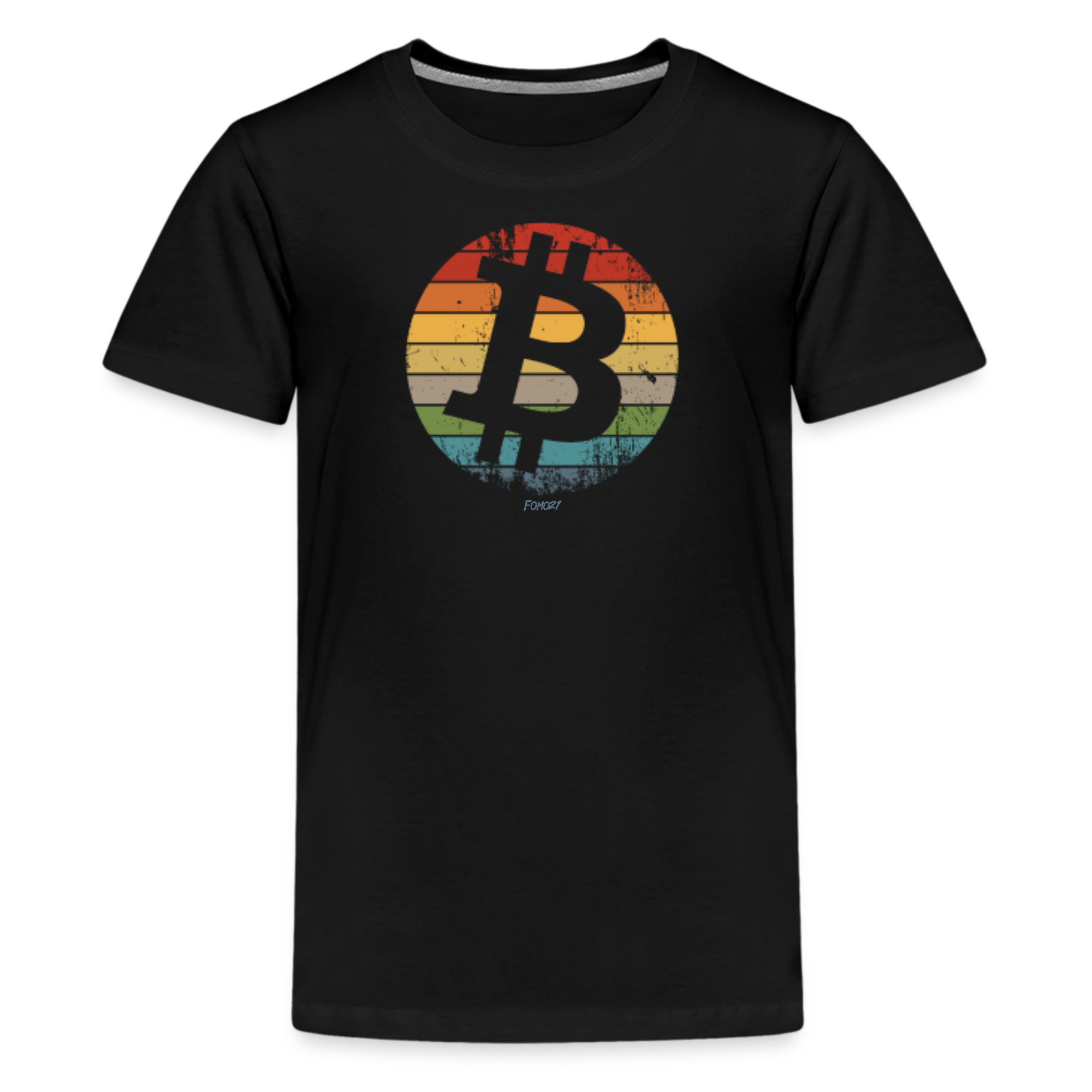Retro Bitcoin Youth T-Shirt Black / M