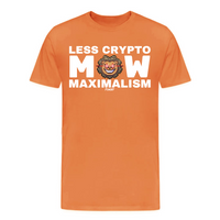 Load image into Gallery viewer, Less Crypto Mow Maximalism Bitcoin T-Shirt - fomo21

