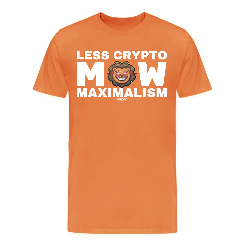 Less Crypto Mow Maximalism Bitcoin T-Shirt - fomo21