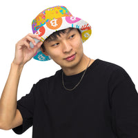 Load image into Gallery viewer, Bitcoin Splats Reversible Bucket Hat - fomo21
