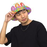 Load image into Gallery viewer, Bitcoin Splats Reversible Bucket Hat - fomo21
