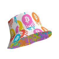 Load image into Gallery viewer, Bitcoin Splats Reversible Bucket Hat - fomo21
