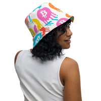 Load image into Gallery viewer, Bitcoin Splats Reversible Bucket Hat - fomo21
