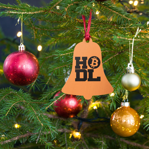 Big Time HODL Orange Bitcoin Wooden Christmas Ornament-fomo21