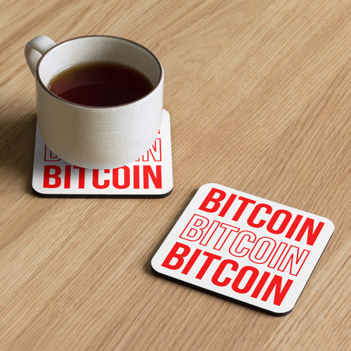 Bitcoin Bitcoin Bitcoin Cork-Back Coaster-fomo21