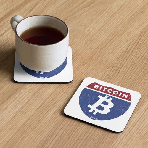 Bitcoin Highway Cork-Back Coaster-fomo21