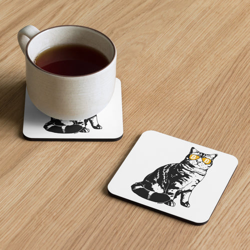 Bitcoin Is For The Cats Bitcoin Cork-Back Coaster-fomo21