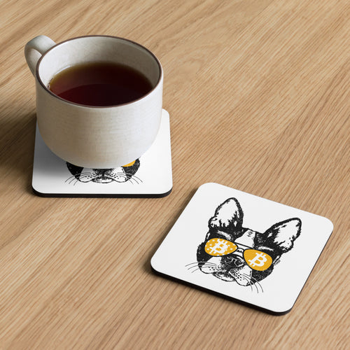 Bitcoin Is For The Dogs Cork-Back Coaster-fomo21