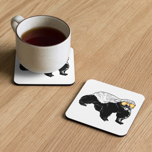 Bitcoin Is For The Honey Badgers Cork-Back Coaster-fomo21