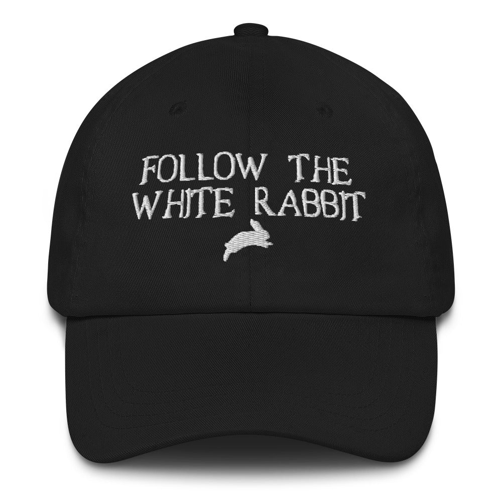 Follow The White Rabbit Bitcoin Dad Hat - fomo21