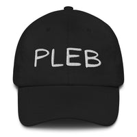 Load image into Gallery viewer, Pleb (White Lettering) Bitcoin Dad Hat - fomo21
