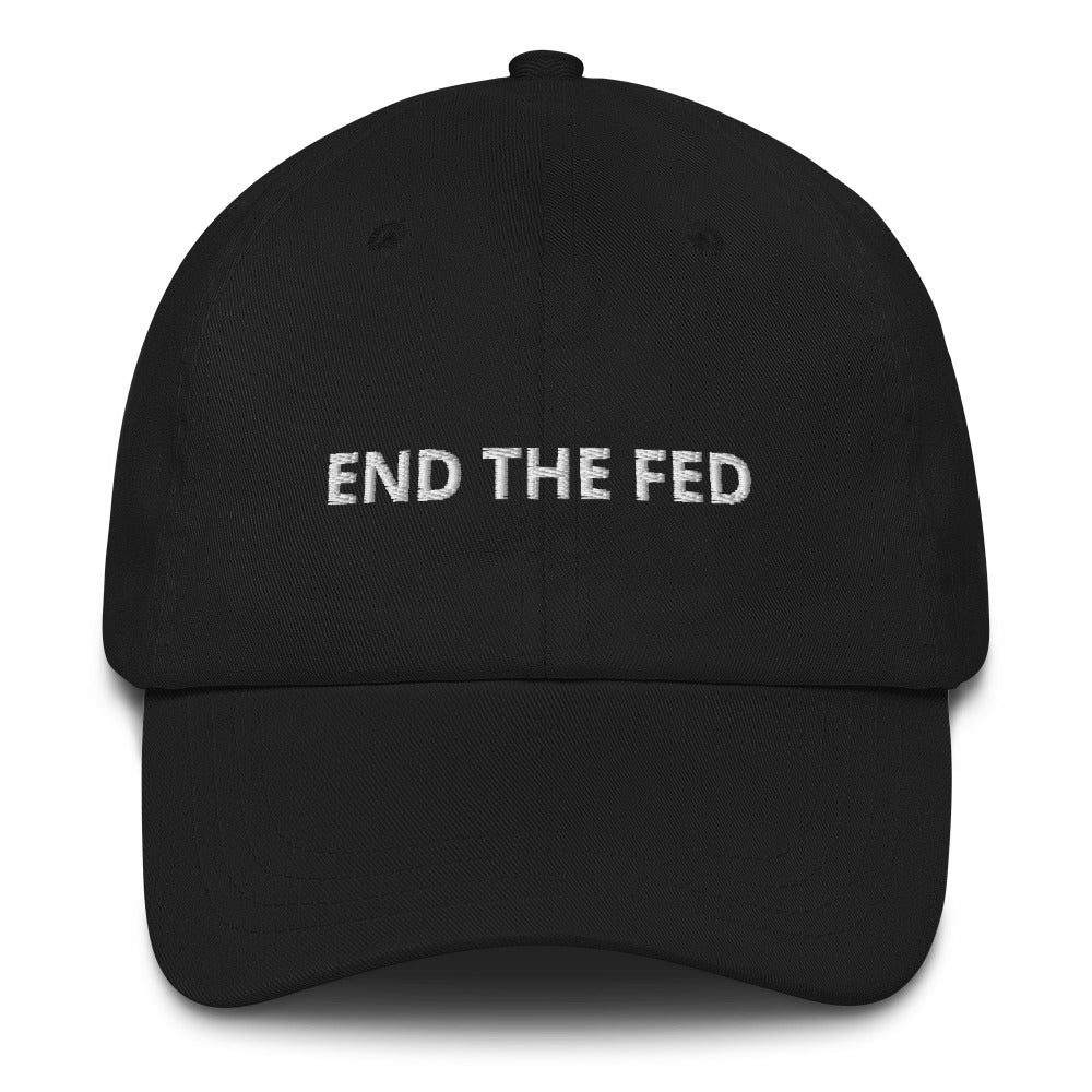 End The Fed (White Lettering) Bitcoin Dad hat - fomo21