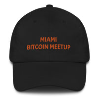 Load image into Gallery viewer, Miami Bitcoin Meetup (Orange Lettering) Dad Hat - fomo21
