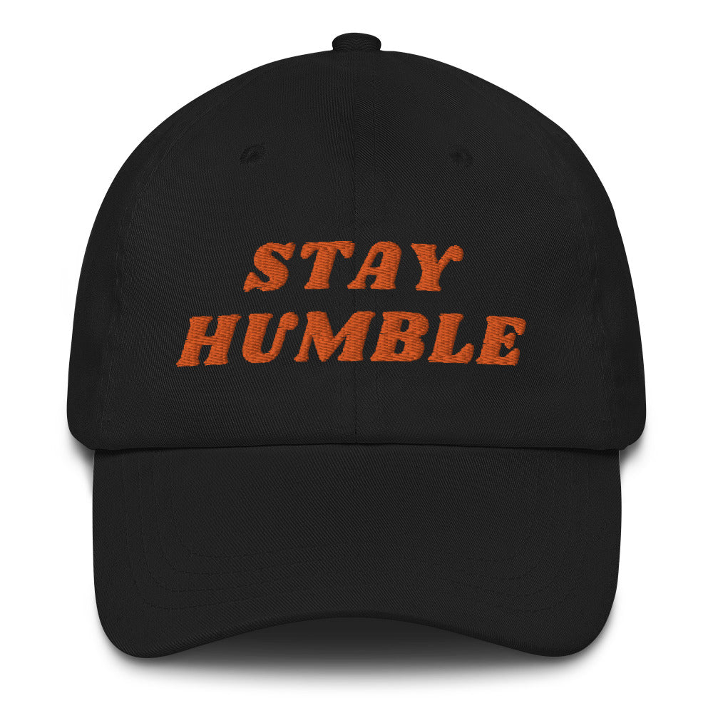 Stay Humble (Orange Lettering) Bitcoin Dad Hat - fomo21