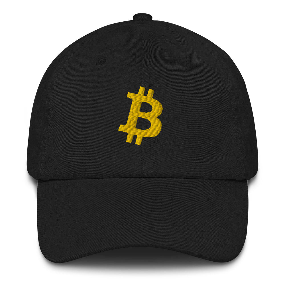 Bitcoin B Angled (Gold Embroidery) Dad hat - fomo21