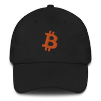 Load image into Gallery viewer, Bitcoin B Angled (Orange Embroidery) Dad Hat - fomo21
