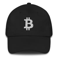 Load image into Gallery viewer, Bitcoin B (White Embroidery) Dad Hat - fomo21
