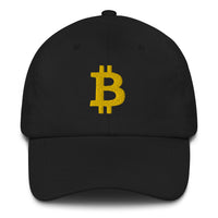 Load image into Gallery viewer, Bitcoin B (Gold Embroidery) Dad Hat - fomo21
