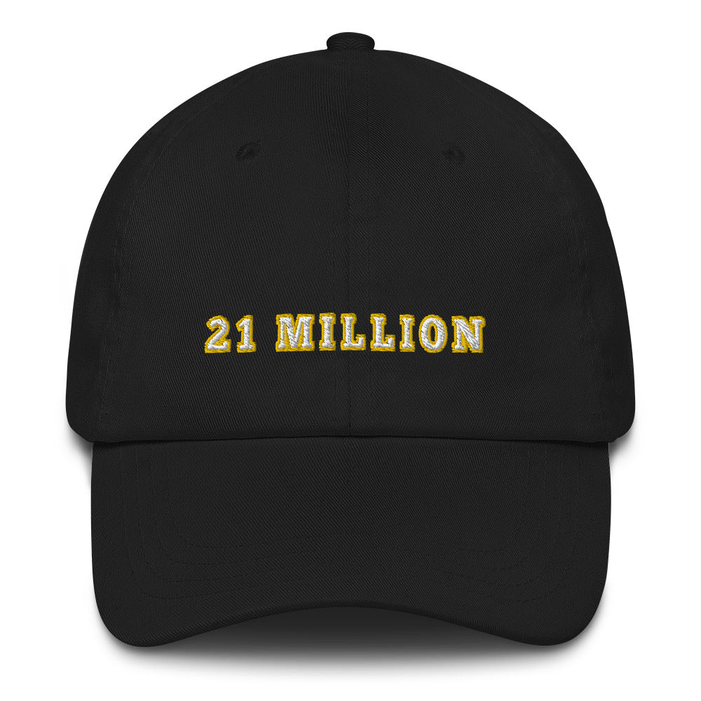 21 Million (Gold Outline) Bitcoin Dad Hat - fomo21