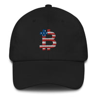 Load image into Gallery viewer, American Flag Bitcoin Dad Hat - fomo21
