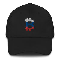 Load image into Gallery viewer, Russian Flag Bitcoin B Dad Hat - fomo21
