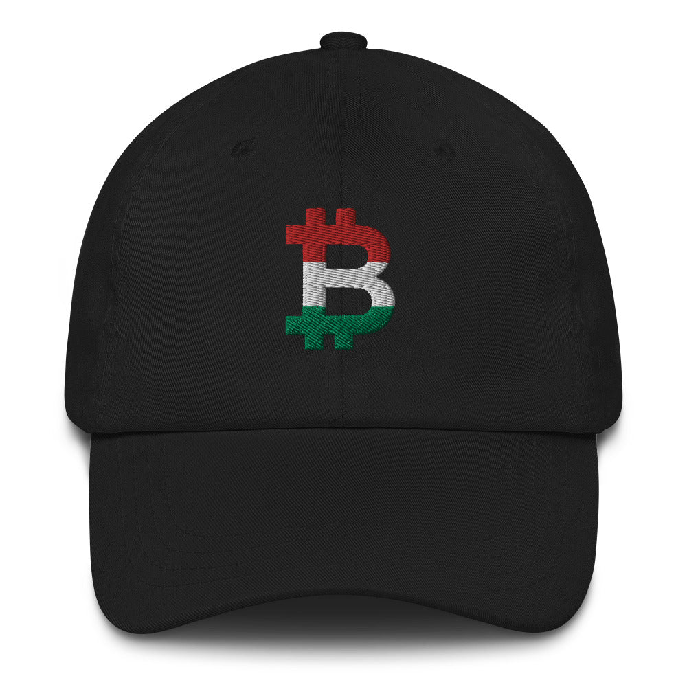 Hungarian Flag Bitcoin B Dad Hat - fomo21