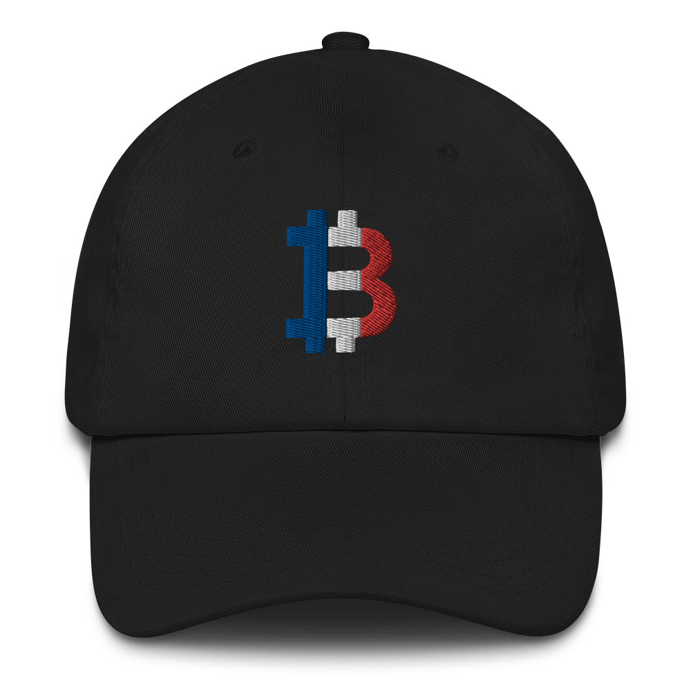 French Flag Bitcoin B Dad Hat - fomo21
