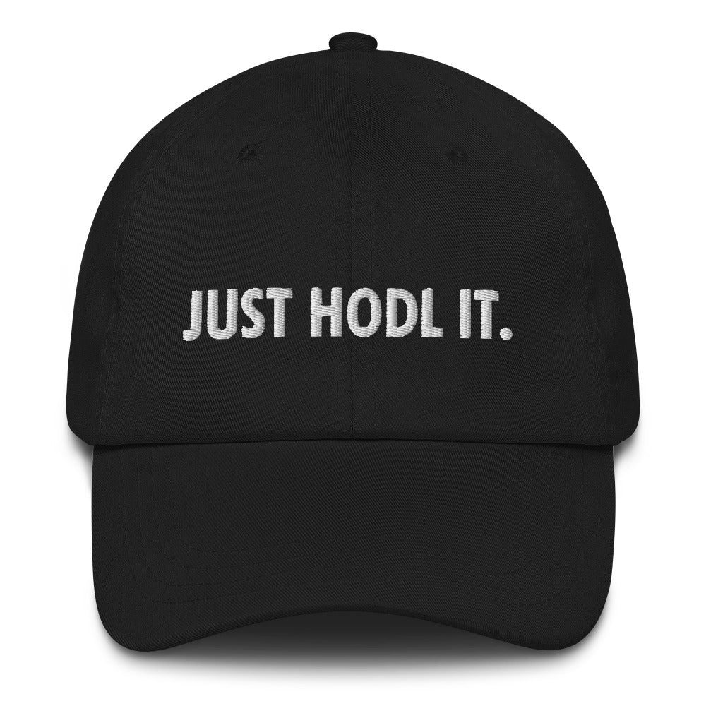 Just HODL It (White Embroidery) Bitcoin Dad Hat - fomo21
