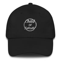 Load image into Gallery viewer, Child of Satoshi (White Embroidery) Bitcoin Dad Hat - fomo21
