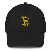 Load image into Gallery viewer, Old MacDonald (Yellow Embroidery) Bitcoin Dad Hat - fomo21
