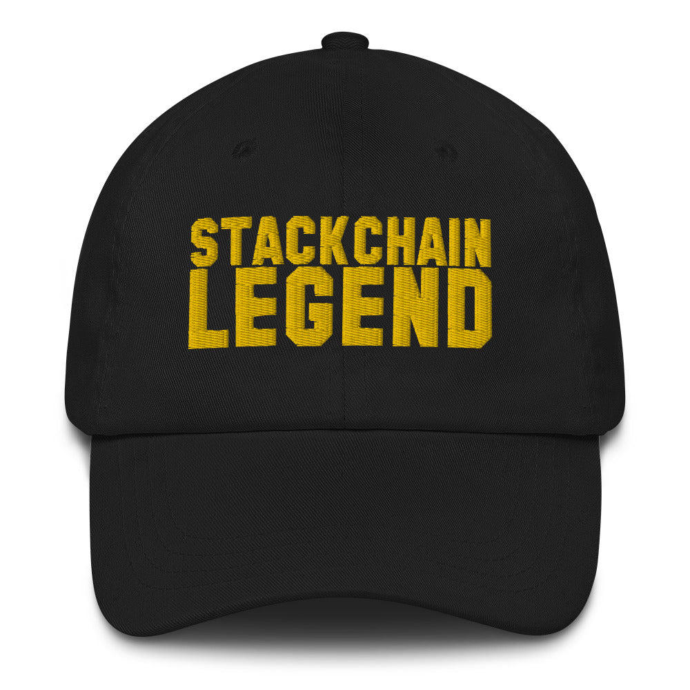 Stackchain Legend (Gold Embroidery) Bitcoin Dad Hat - fomo21