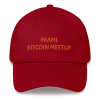 Load image into Gallery viewer, Miami Bitcoin Meetup (Orange Lettering) Dad Hat - fomo21
