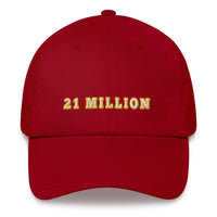 Load image into Gallery viewer, 21 Million (Gold Outline) Bitcoin Dad Hat - fomo21
