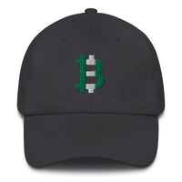 Load image into Gallery viewer, Nigerian Flag Bitcoin B Dad Hat - fomo21
